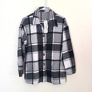 Liengoron plaid shacket or shirt, women's small, NEW